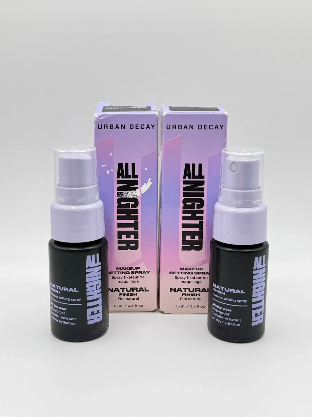 Urban Decay All Nighter Setting Spray Duo | Natural Finish | Travel Size 15mL x2